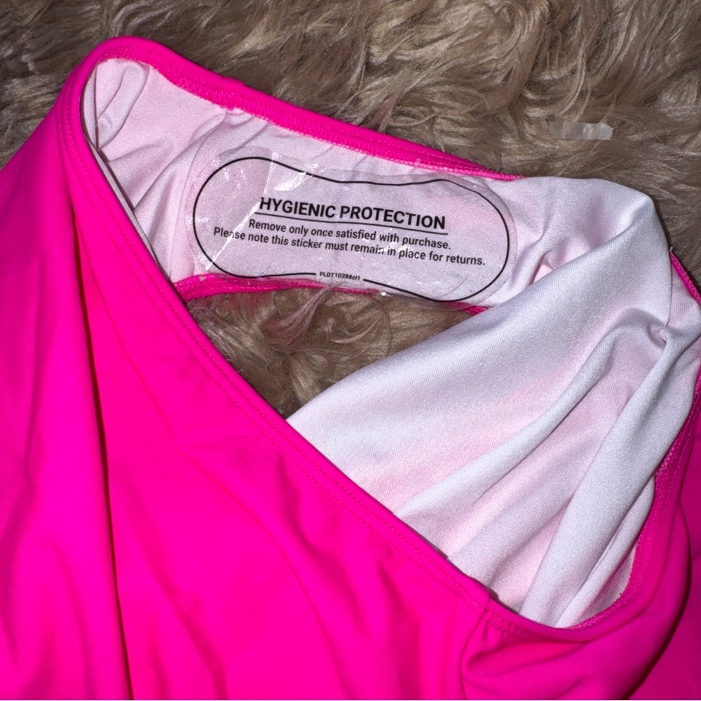 Eomenie Women's Push Up Wrap Front Swimsuit One Piece, tummy control, pink L​ - Picture 8 of 8